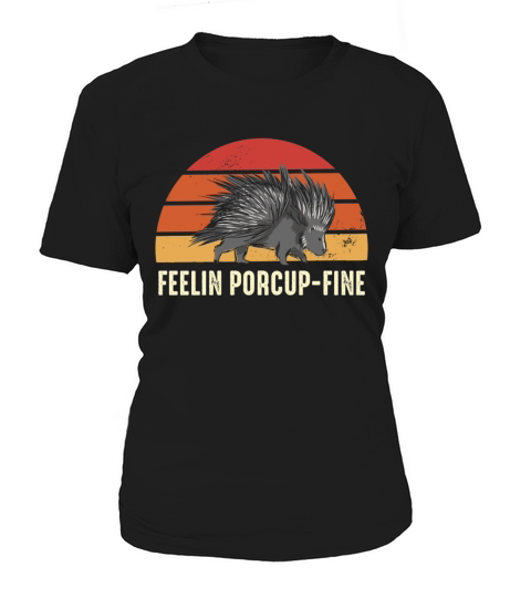 Feelin Porcup-Fine Retro Sunset Porcupine Women's T-Shirt