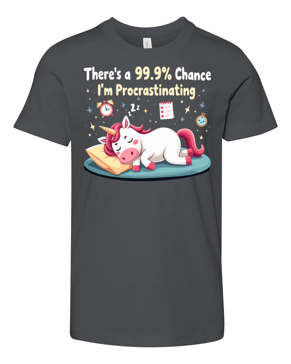 Funny Procrastinating Unicorn Sarcastic Youth Unisex Jersey Tee