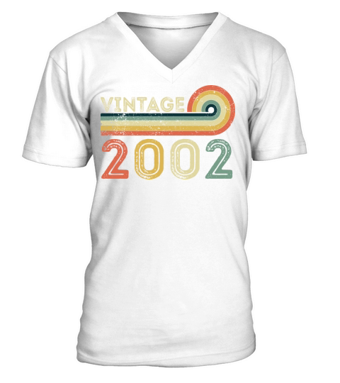 Vintage 2002 Born in 2002 Birthday Gift V-Neck T-shirt