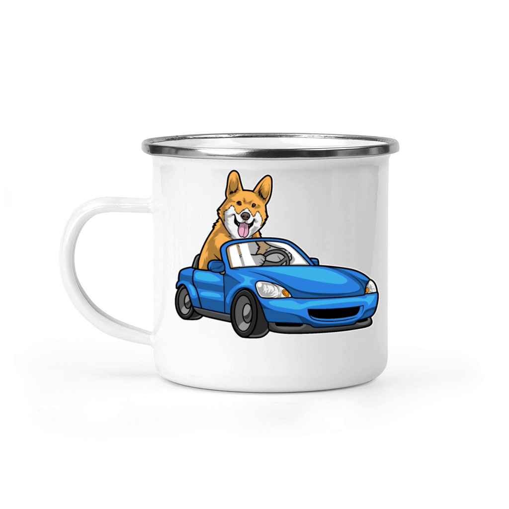 Corgi Car Camping Mug