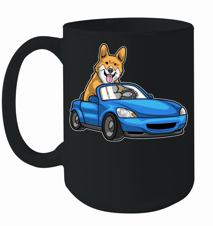 Corgi Car Ceramic Mug