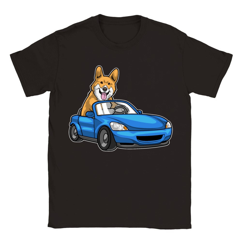 Corgi Car Classic Kids Crewneck T-shirt