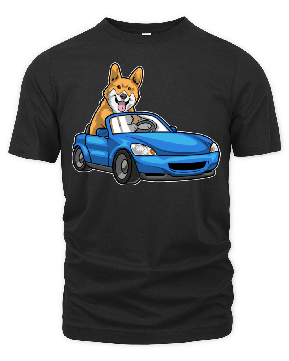 Corgi Car Organic Unisex T-shirt