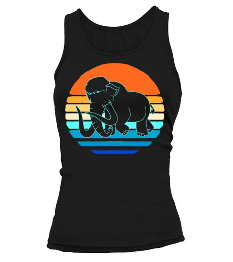Retro Vintage Woolly Mammoth Elephant Silhouette Tank top Woman