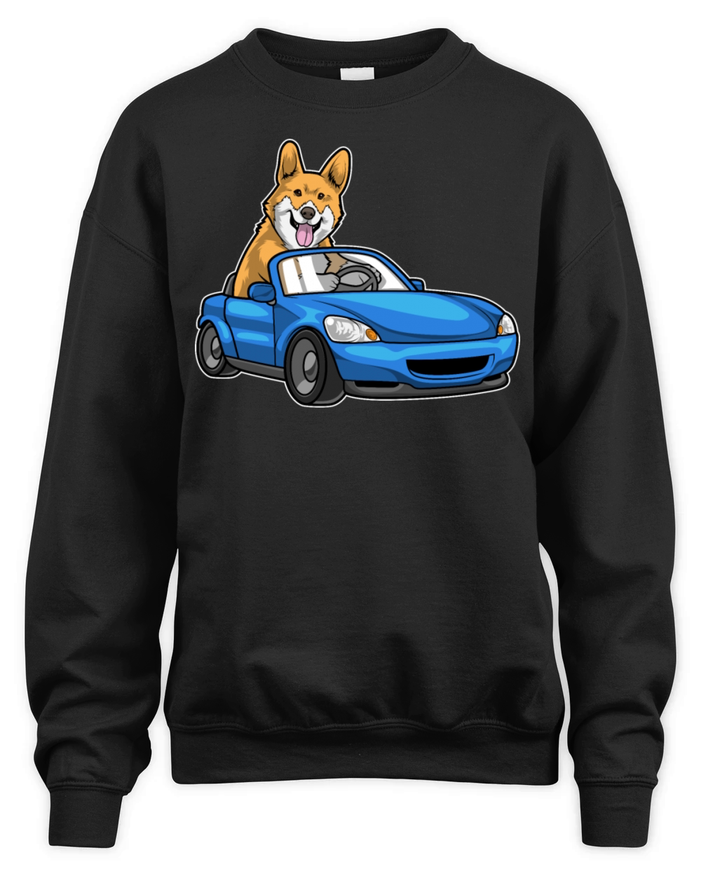 Corgi Car Unisex Premium Crewneck Sweatshirt