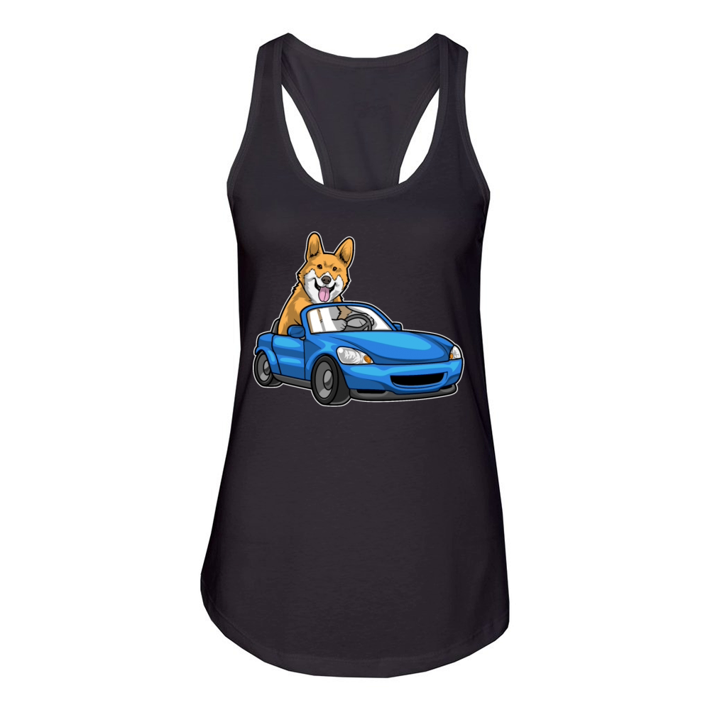 Corgi Car Women's Racerback Tank