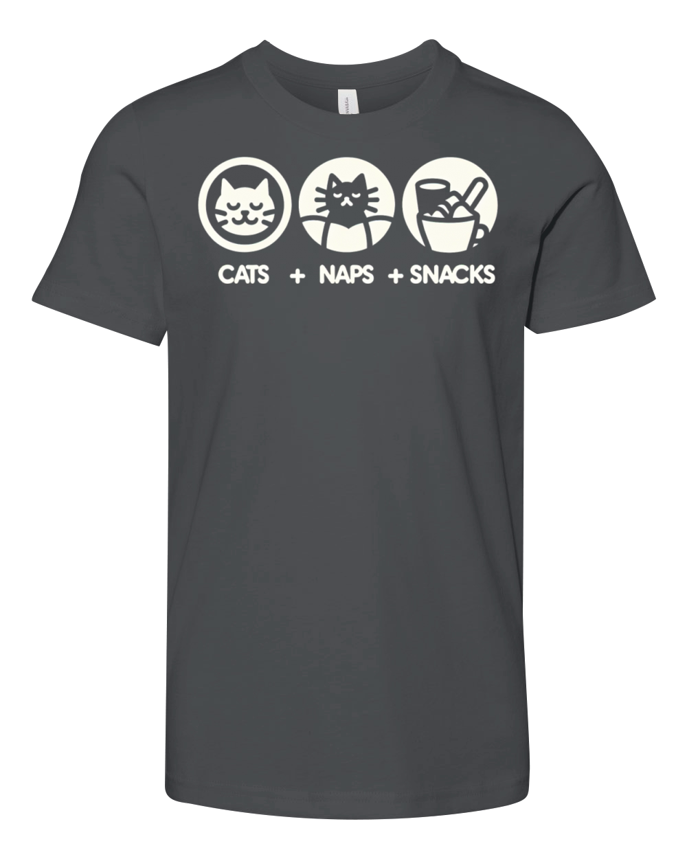 Cats Naps And Snacks 8 Youth Unisex Jersey Tee