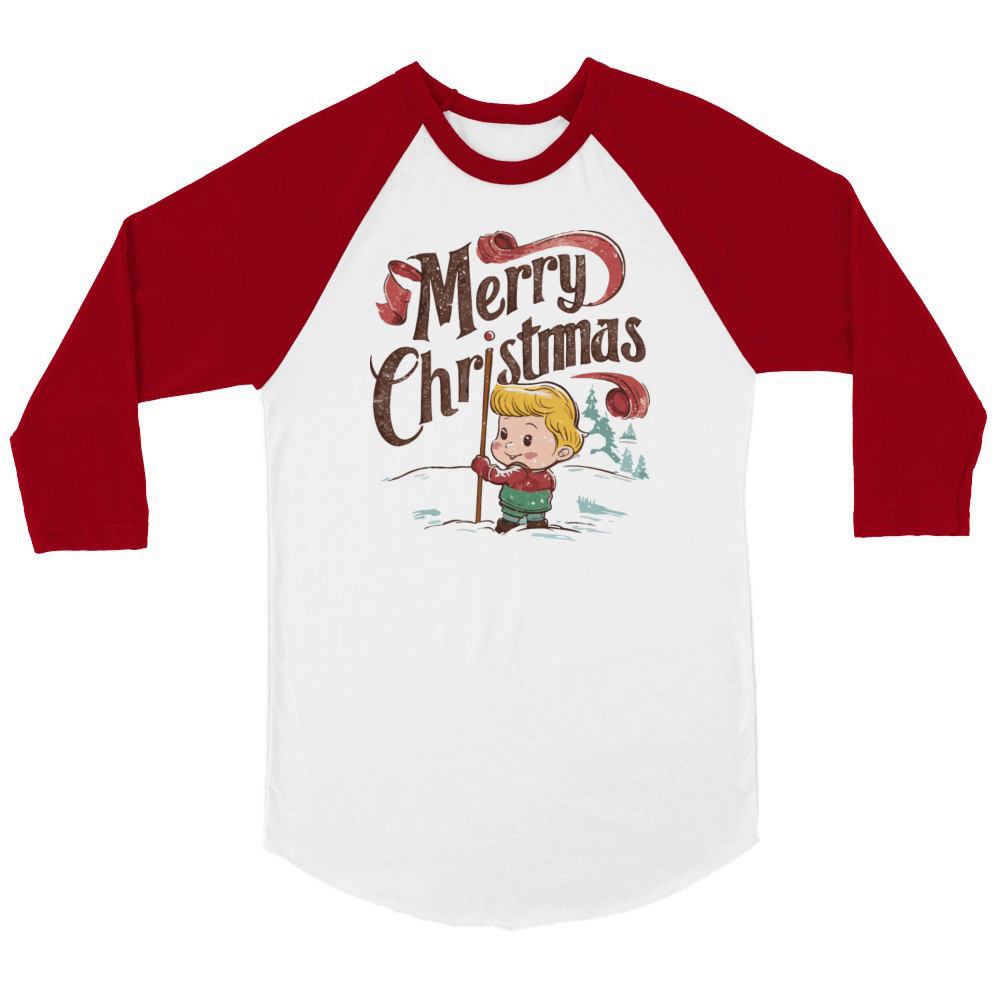 Yuletide Blessings Abound Unisex ¾ sleeve Raglan T-shirt