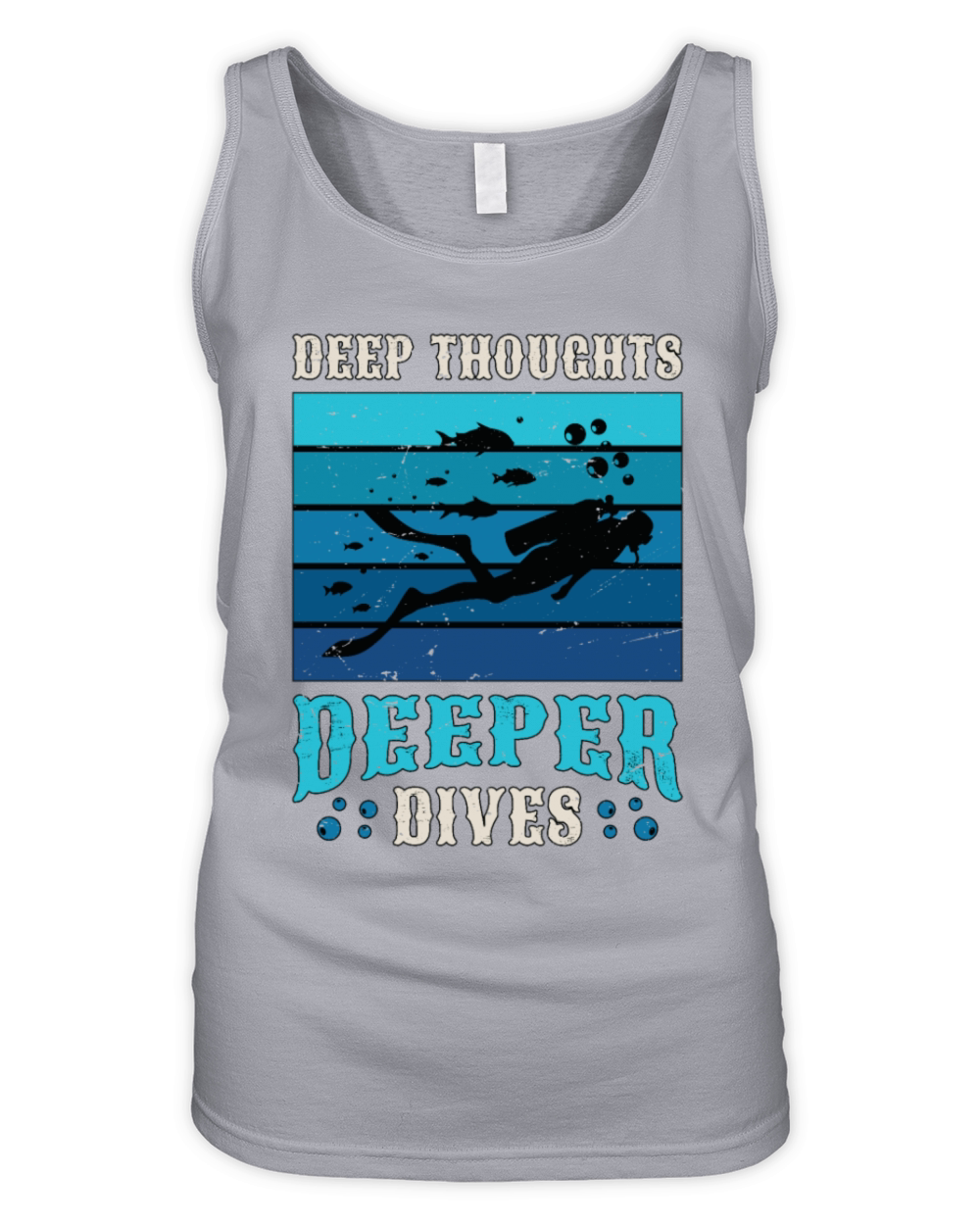 Scuba Diving Deep Thoughts Deeper Dives Snorkeler Organic Women's Tank Top