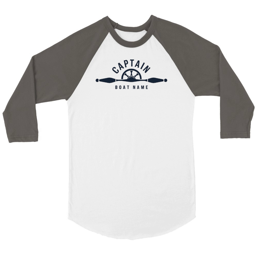Captain boat name Unisex ¾ sleeve Raglan T-shirt