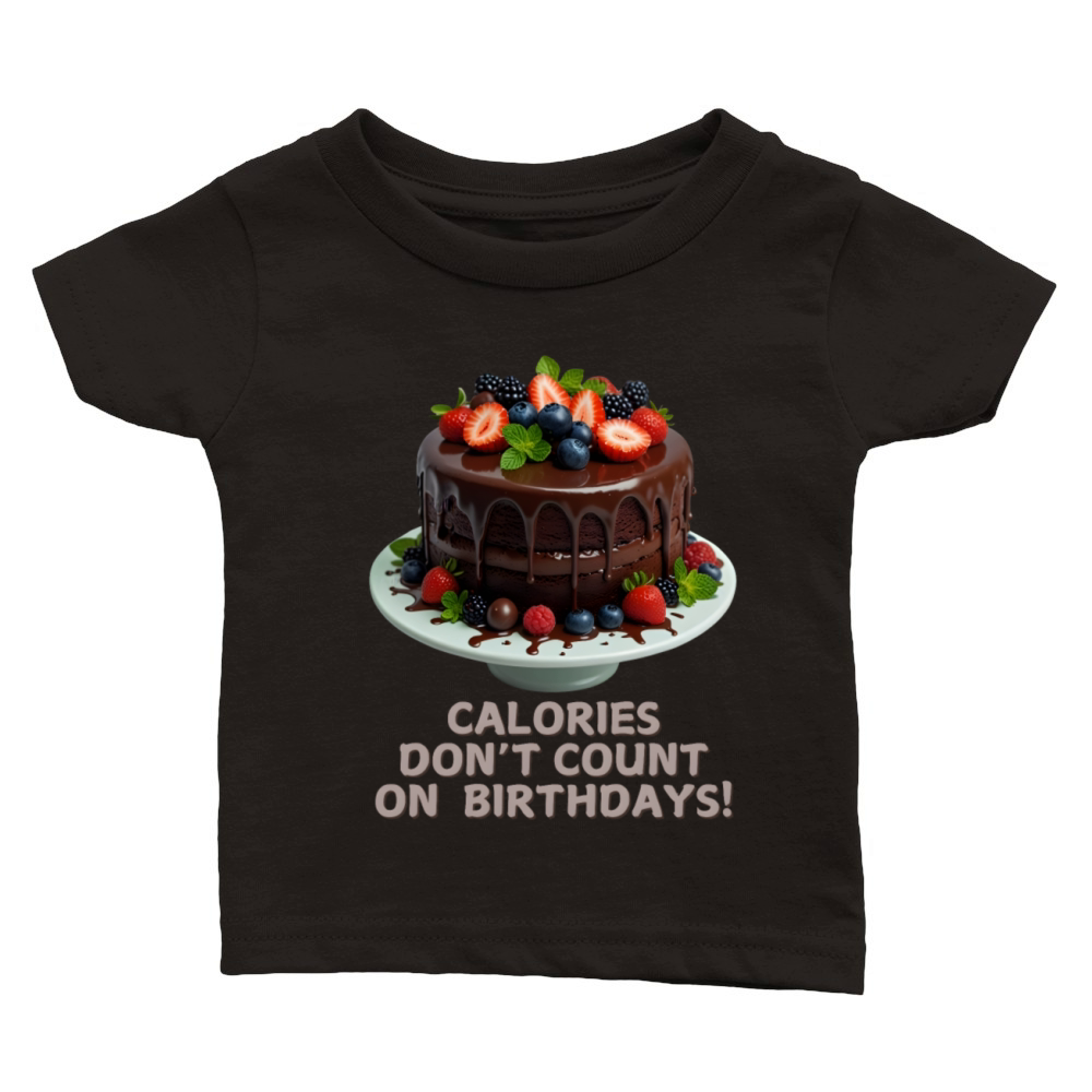 Calories Dont Count Cake Birthday Classic Baby Crewneck T-shirt