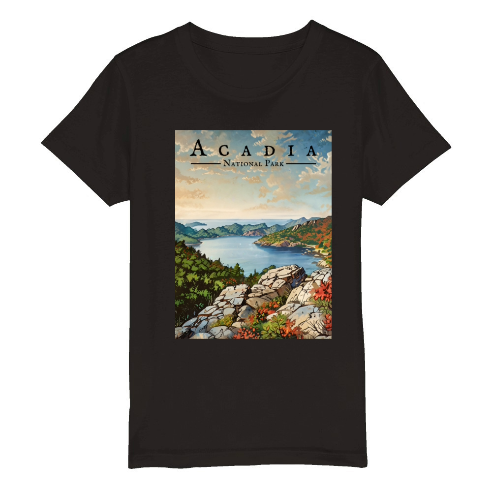Jordan Pond Vista - Acadia National Park Organic Kids Crewneck T-shirt
