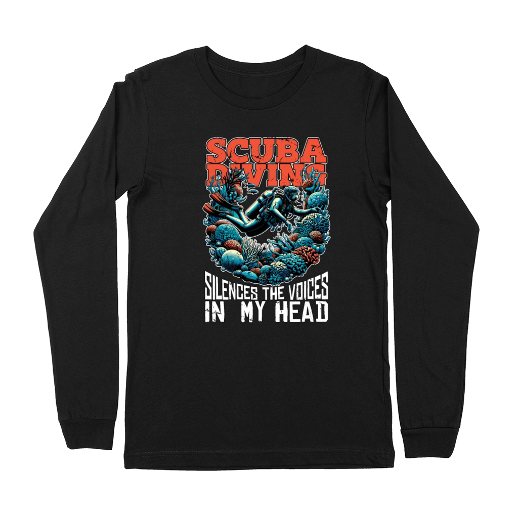 Scuba Diving Silences The Voices Water Sports Premium Long Sleeve