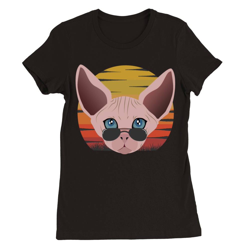 sphinx cat sunset Premium Womens Crewneck T-shirt