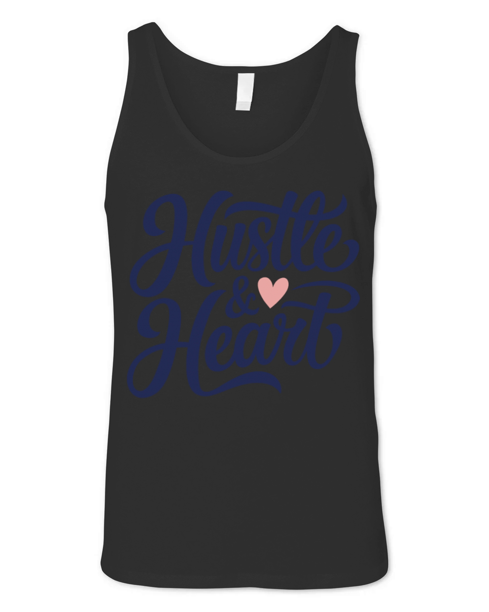 Hustle and Heart Inspirational Calligraphy Unisex Jersey Tank