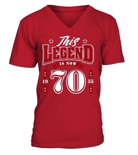 70th Birthday 1955 Legend 70 Years V-Neck T-shirt