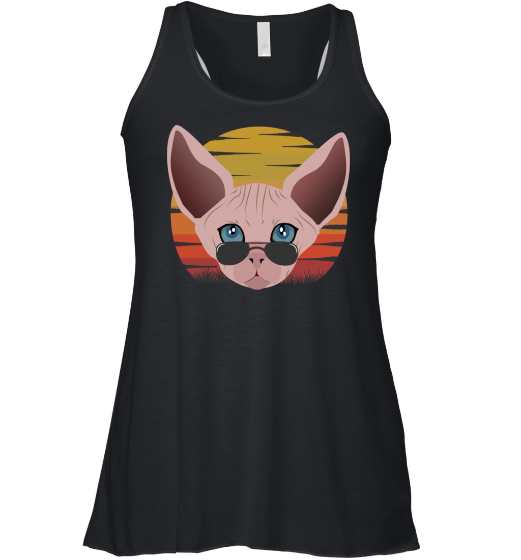 sphinx cat sunset Women's Flowy Tank Top