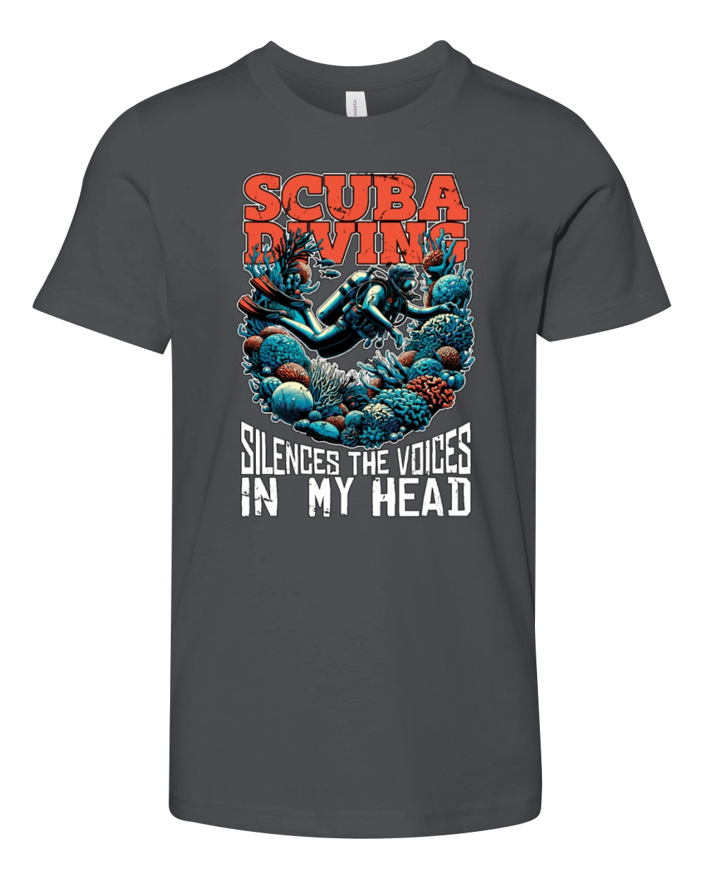 Scuba Diving Silences The Voices Water Sports Youth Unisex Jersey Tee