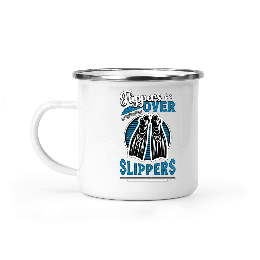 Scuba Diving Flippers Over Slippers Free Diving Camping Mug