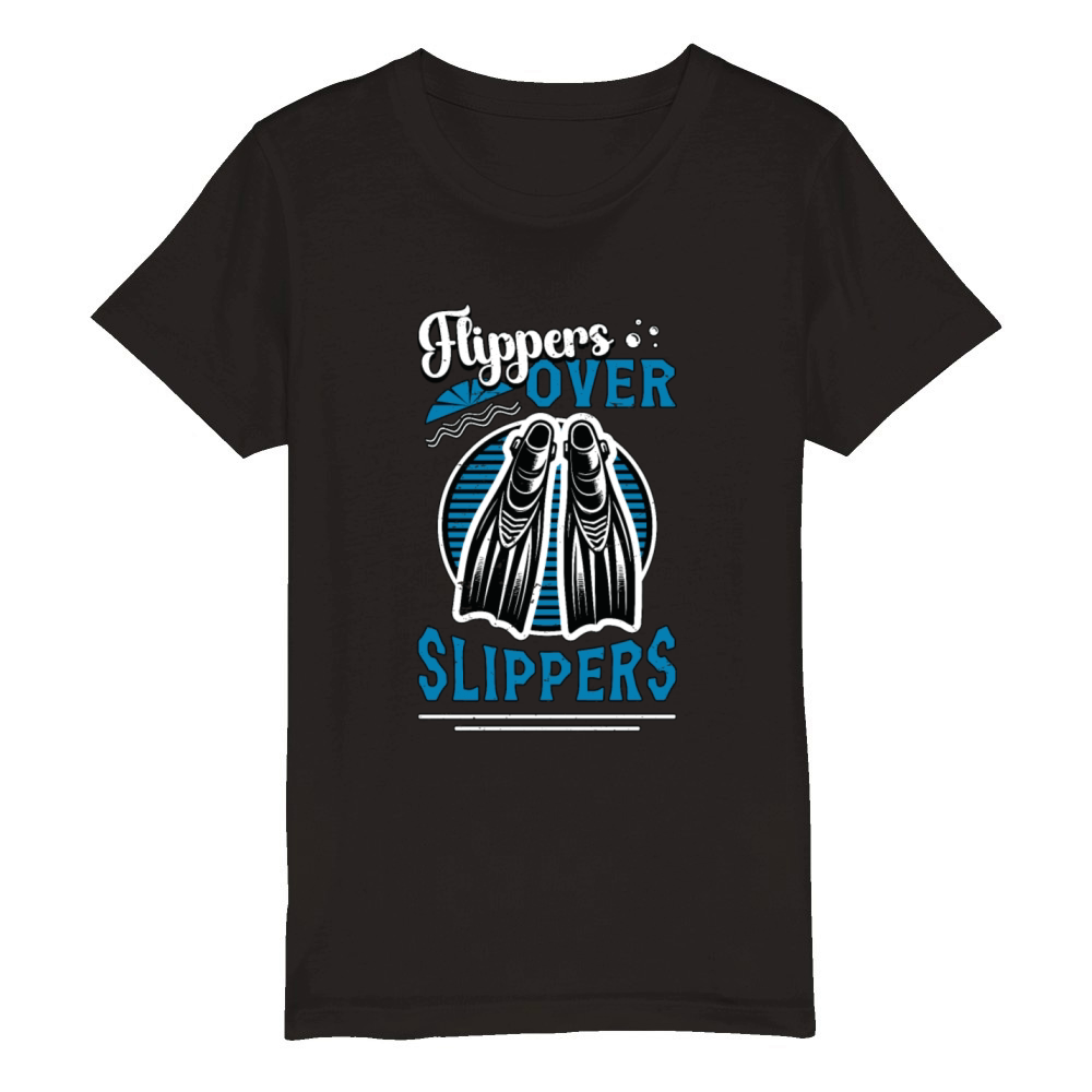 Scuba Diving Flippers Over Slippers Free Diving Organic Kids Crewneck T-shirt