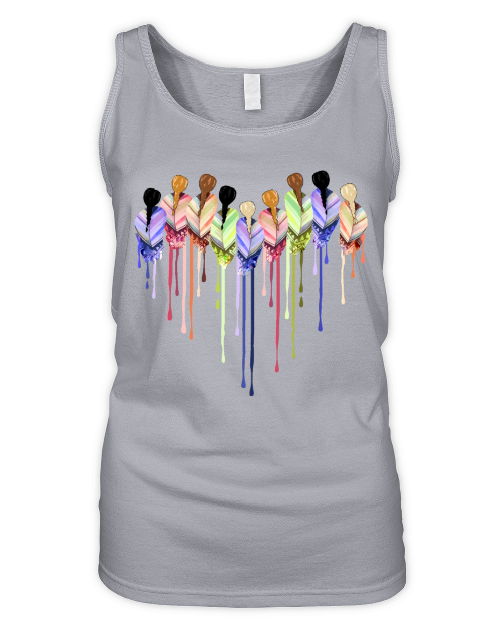Women Heart Shape Watercolor Native American Organic Women's Tank Top
