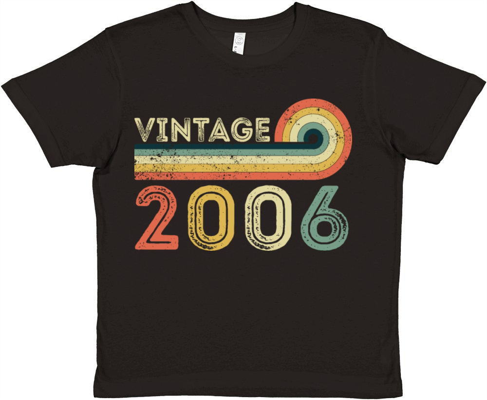 Vintage 2006 Born in 2006 Birthday Bday Gift Premium Kids Crewneck T-shirt