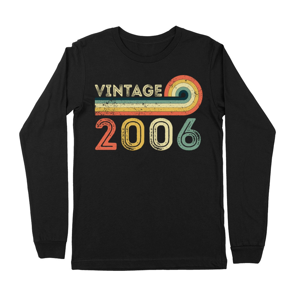 Vintage 2006 Born in 2006 Birthday Bday Gift Premium Long Sleeve