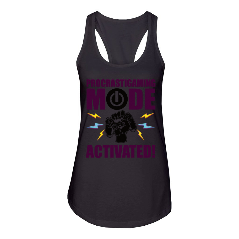 Gamer Procrastigame Mode Activated Game Women's Racerback Tank