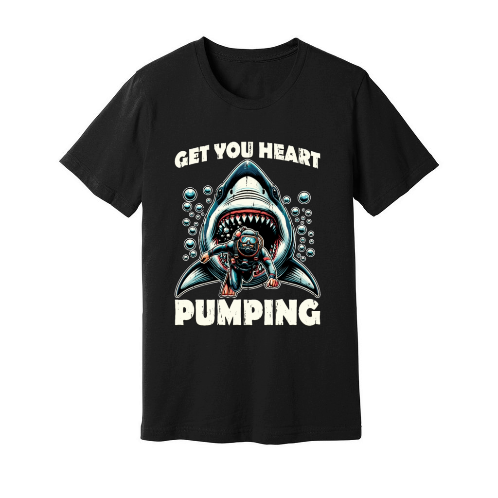 Scuba Diving Get Your Heart Pumping Loves Swimming Unisex Jersey Tee
