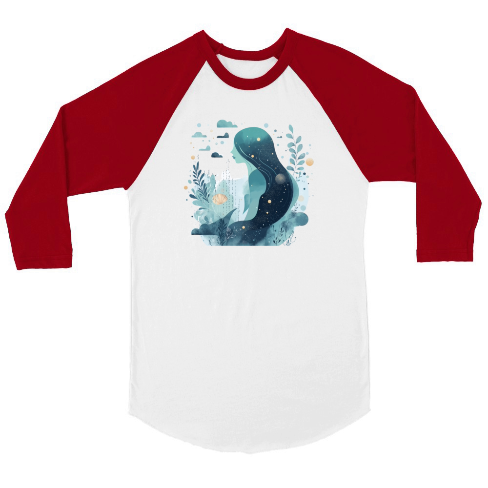 Sea Mermaid Unisex ¾ sleeve Raglan T-shirt