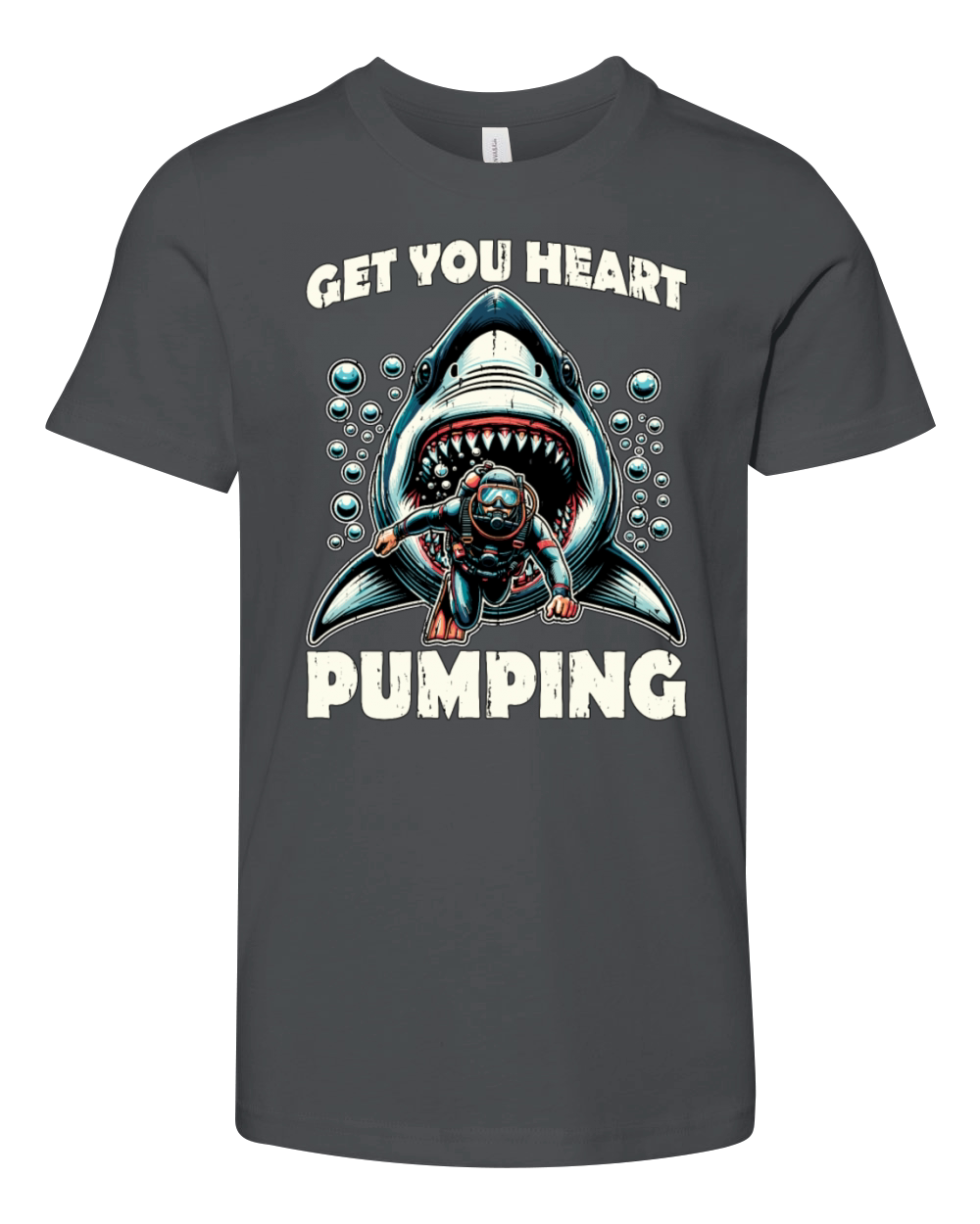 Scuba Diving Get Your Heart Pumping Loves Swimming Youth Unisex Jersey Tee