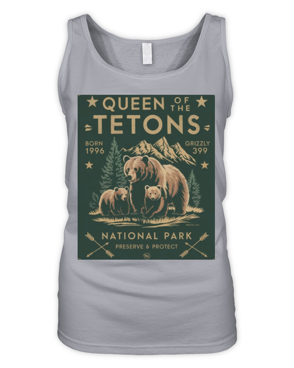 Queen of the Tetons National Park Grizzly 399 Organic Women's Tank Top