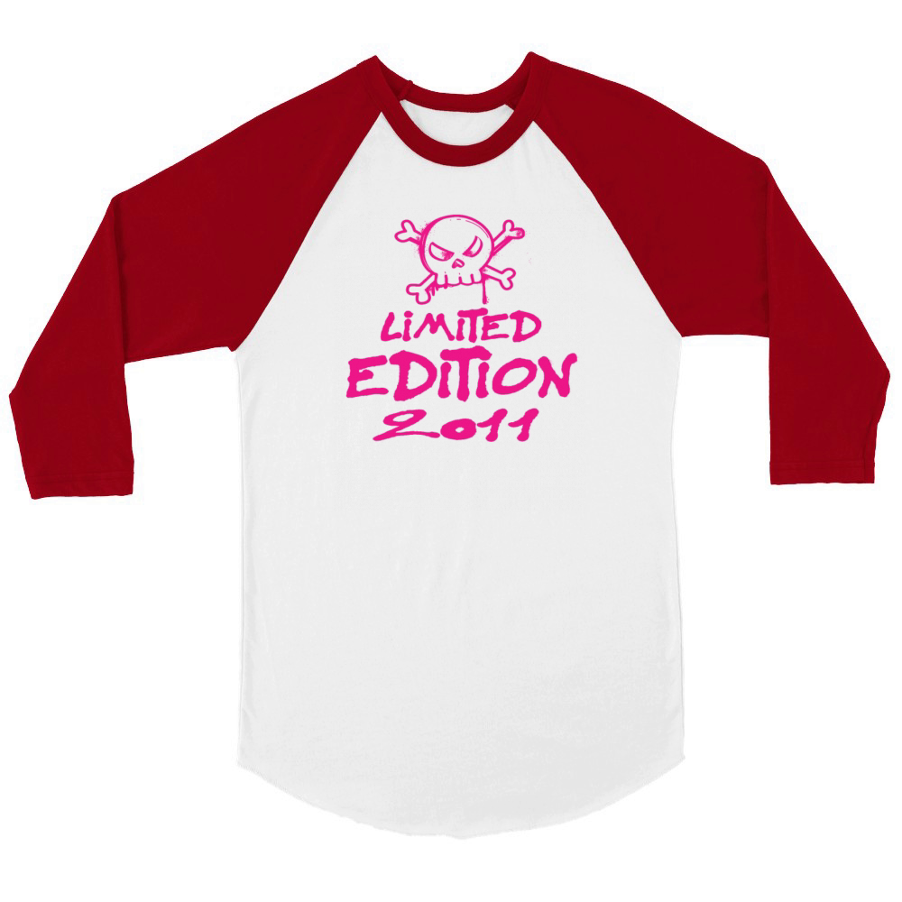 Limited Edition 2011 Birthday 2011 Born Unisex ¾ sleeve Raglan T-shirt