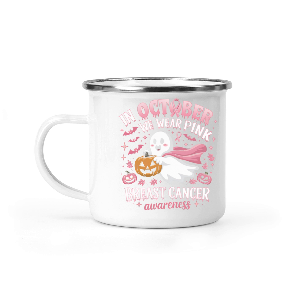 Breast Cancer Awareness In October We Wear Pink Camping Mug