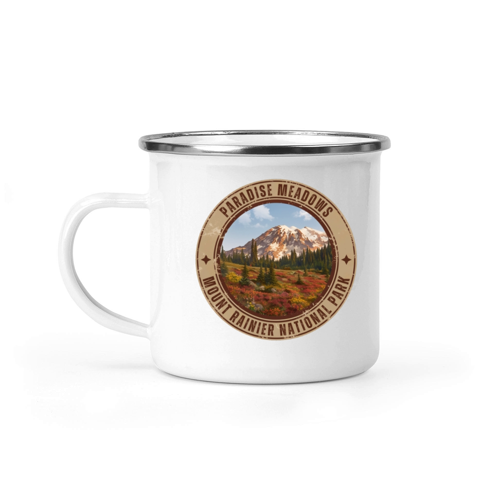 Paradise Meadows - Mount Rainier National Park Camping Mug