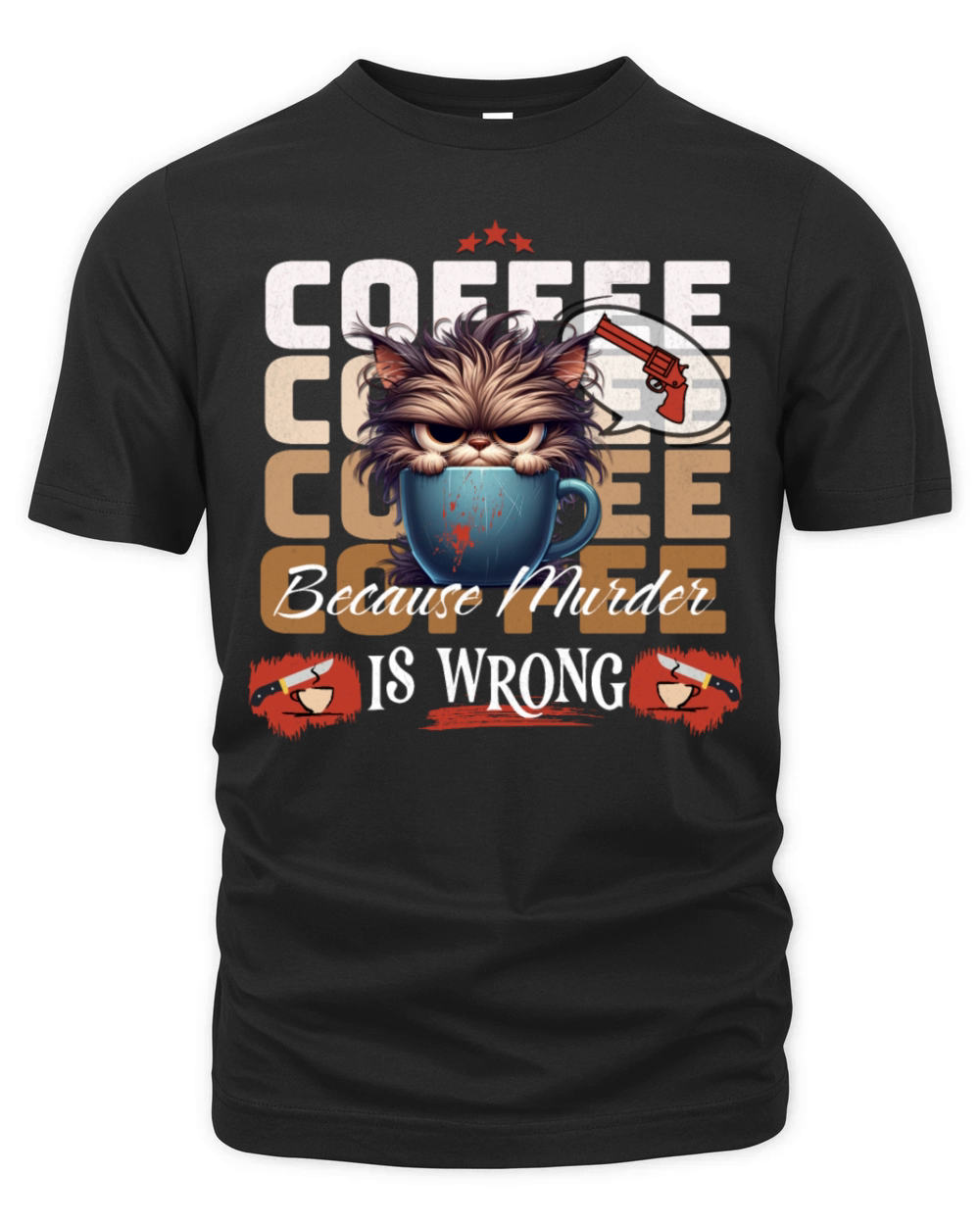 Coffee Because Murder is Wrong Organic Unisex T-shirt
