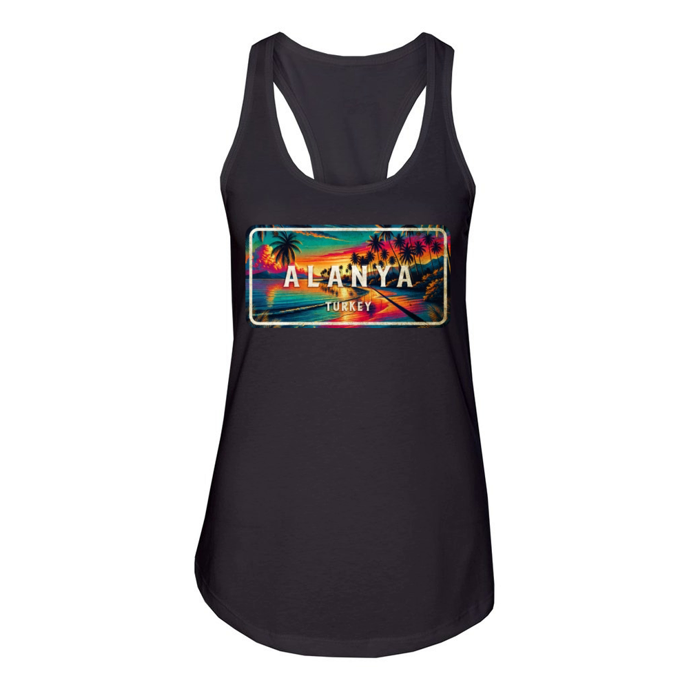 Alanya Turkey vintage sunset sign Women's Racerback Tank