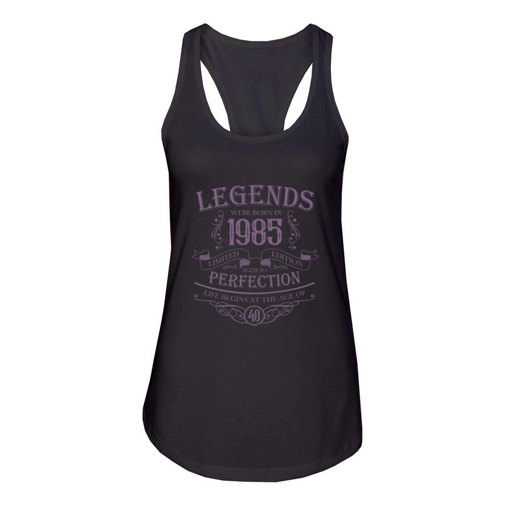 Born 1985 Aged to Perfection Vintage Women's Racerback Tank