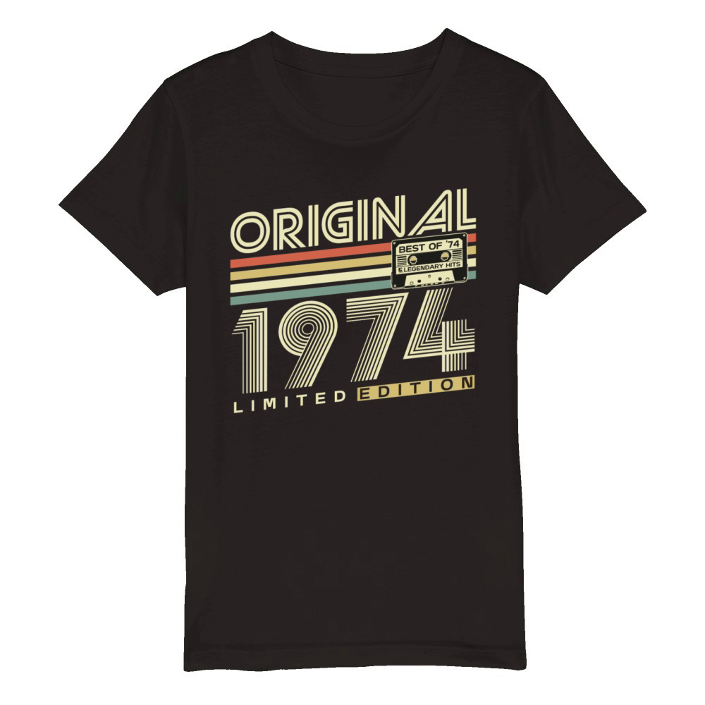 Original 1974 Vintage Retro 50th birthday Organic Kids Crewneck T-shirt