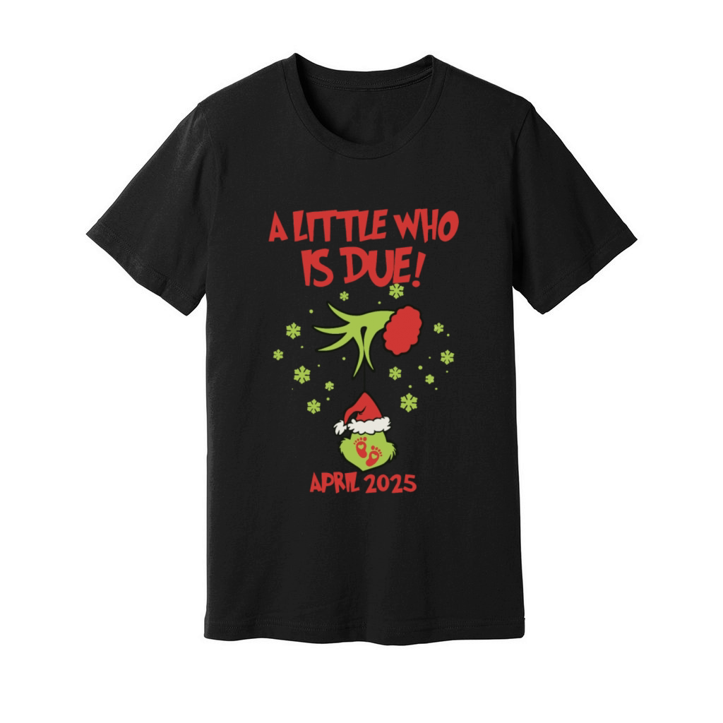 Little Who Is Due Vintage Witch Xmas Retro Santa Unisex Jersey Tee