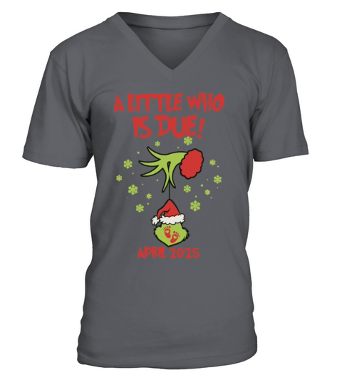 Little Who Is Due Vintage Witch Xmas Retro Santa V-Neck T-shirt