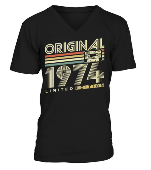 Original 1974 Vintage Retro 50th birthday V-Neck T-shirt
