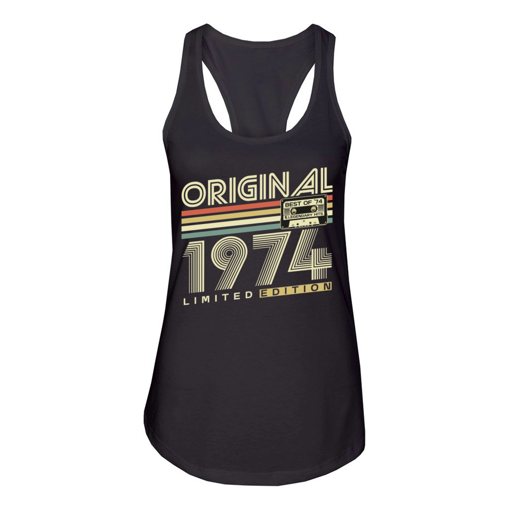 Original 1974 Vintage Retro 50th birthday Women's Racerback Tank