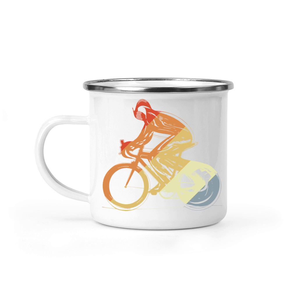 Cyclist Vintage Look Camping Mug