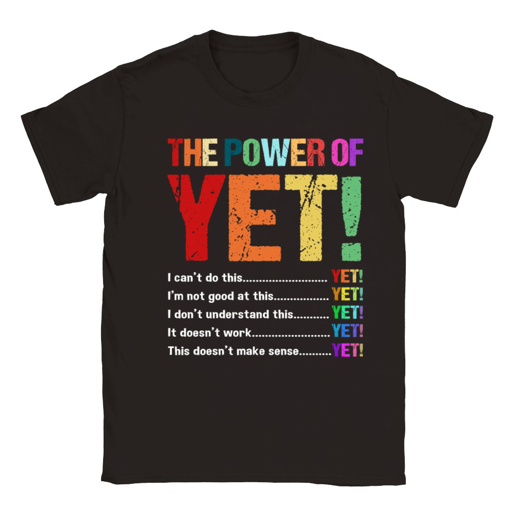 Retro Vintage Motivational Quote The Power Of Yet Classic Kids Crewneck T-shirt