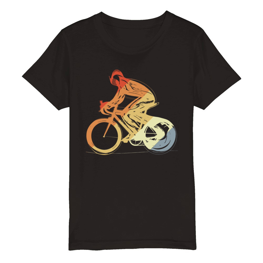 Cyclist Vintage Look Organic Kids Crewneck T-shirt