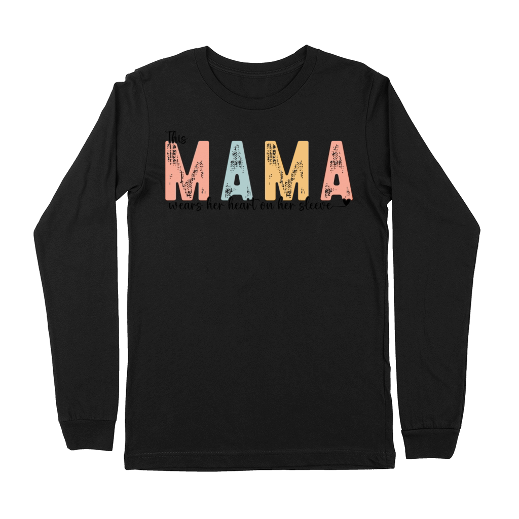 Comfort Colors Mama Shirt for Mom Gift Premium Long Sleeve