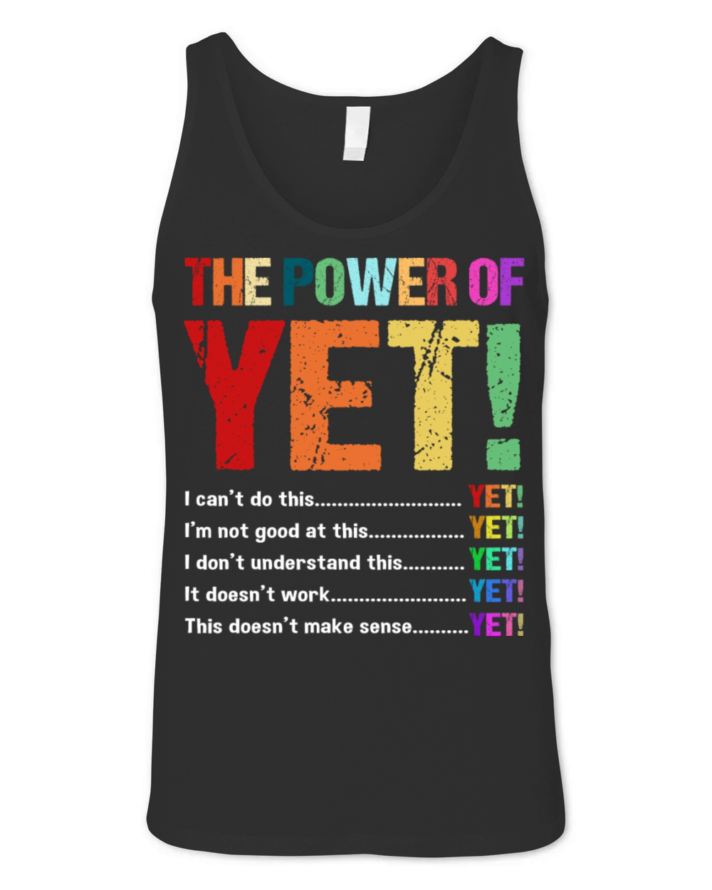 Retro Vintage Motivational Quote The Power Of Yet Unisex Jersey Tank