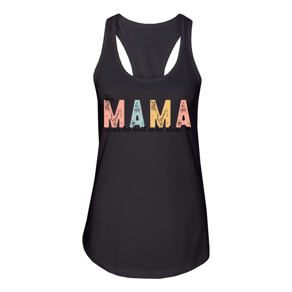 Comfort Colors Mama Shirt for Mom Gift Women's Racerback Tank