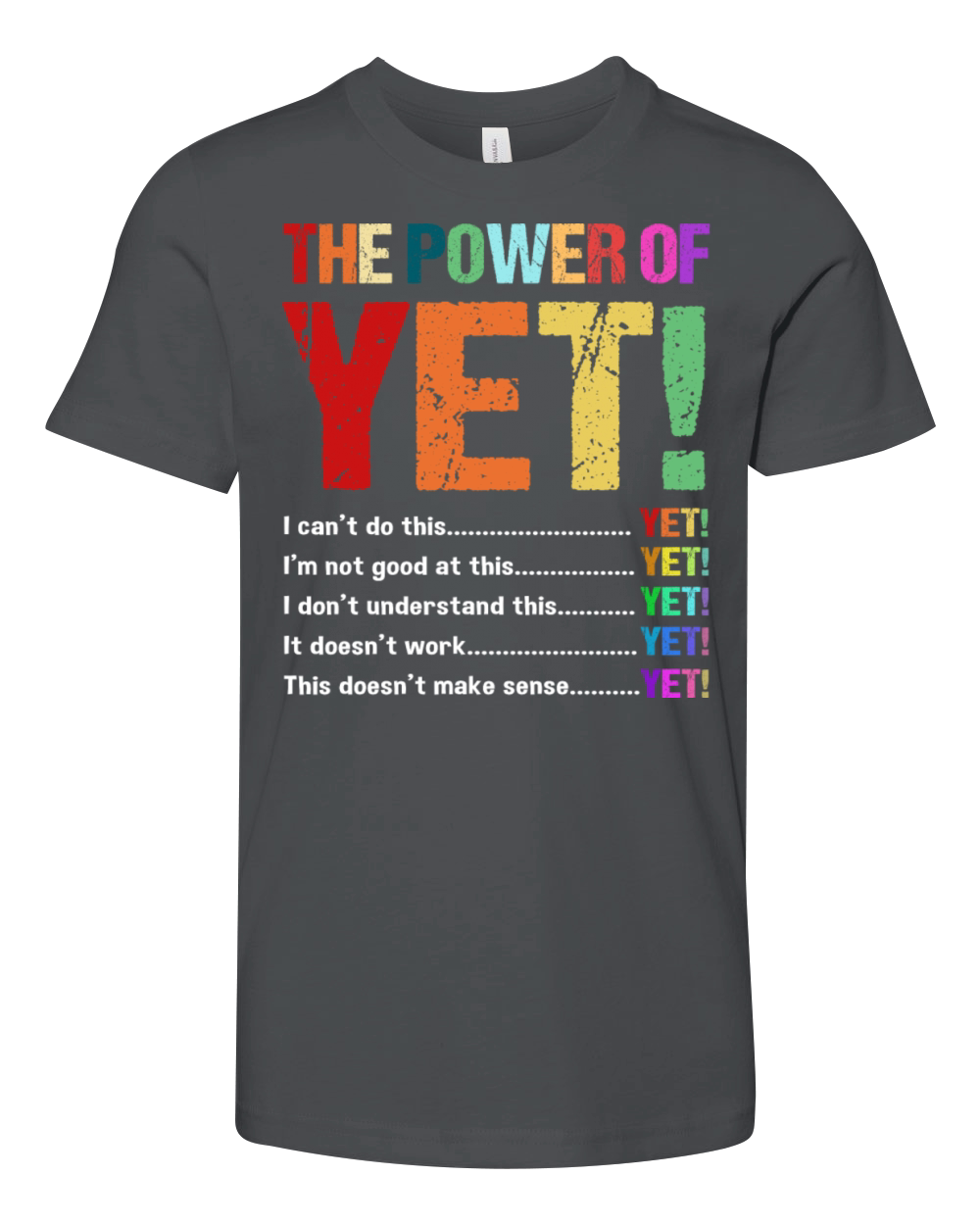 Retro Vintage Motivational Quote The Power Of Yet Youth Unisex Jersey Tee